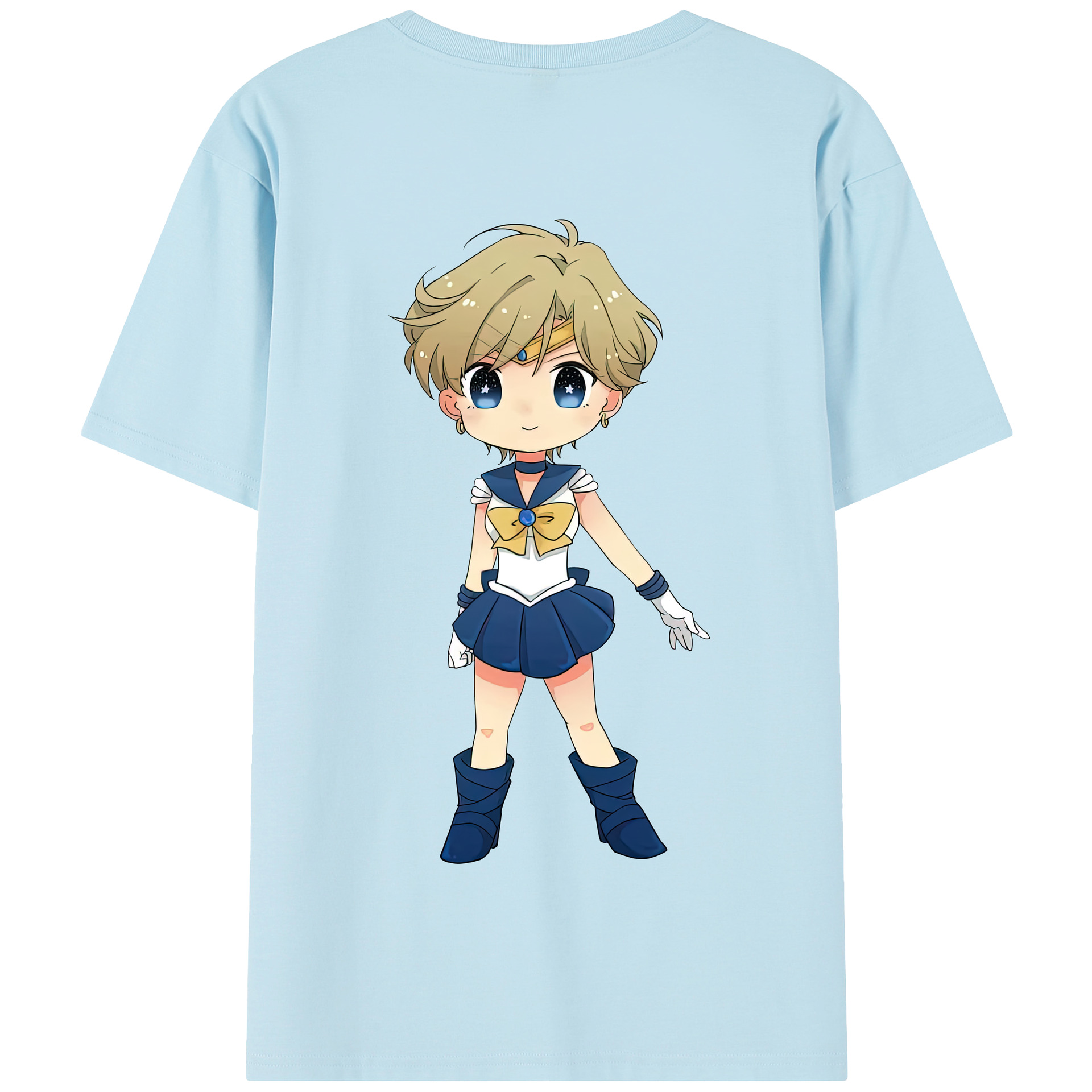 （画像用） 美少女戦士セーラームーン 天王はるか Sailor Moon Tenoh Haruka 綿100％半袖Tシャツ（背面プリント）